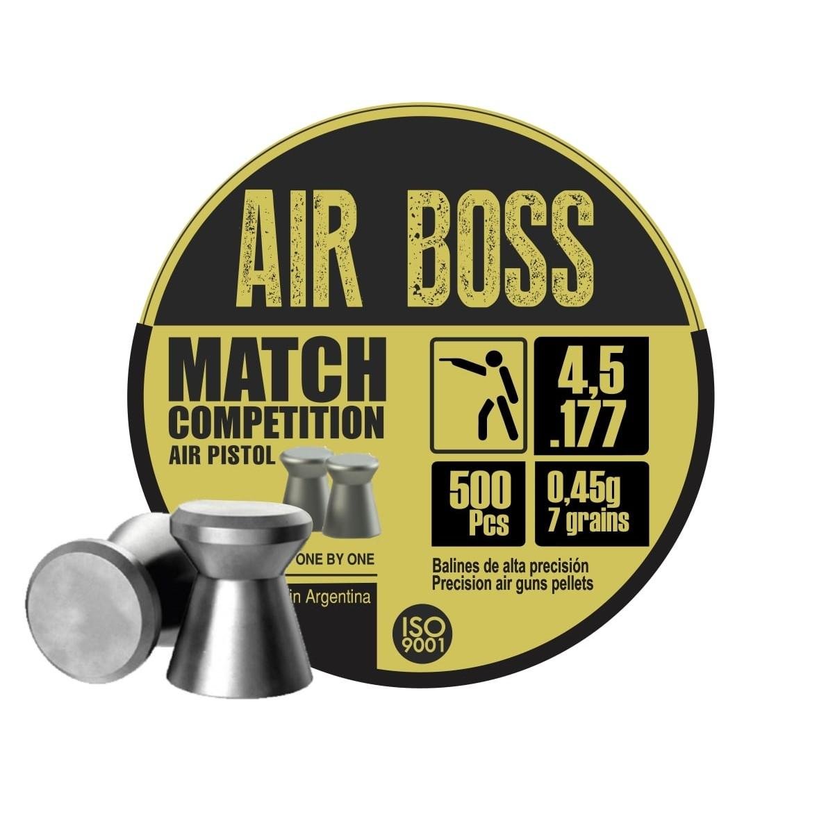 Hatsan Apolo Air Boss Match Competition Air Pistol Pellets .177/4.49mm/4.52mm Cal 7 gr 500/ct - Hatsan - .177
