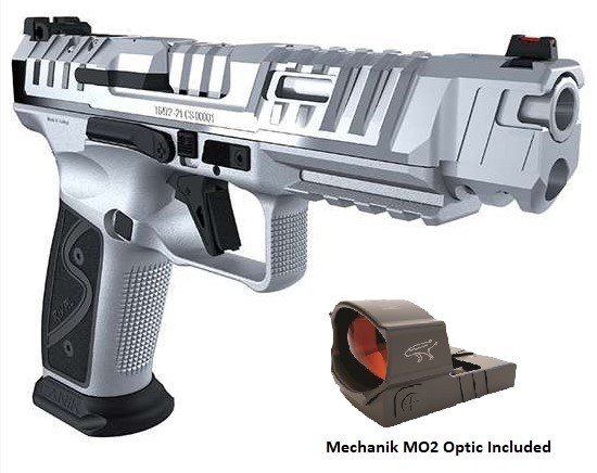 Canik SFx RIVAL-S Pistol - Chrome 9mm 5" Barrel 18rd Mag MeCanik MO2 Optic - CANIK - 9mm