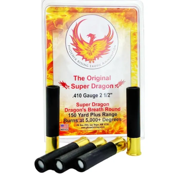 Phoenix Rising Super Dragon Dragon's Breath Shotshell 410ga 2-1/2 150yd 5/ct - Personal Security Products - 410 Gauge