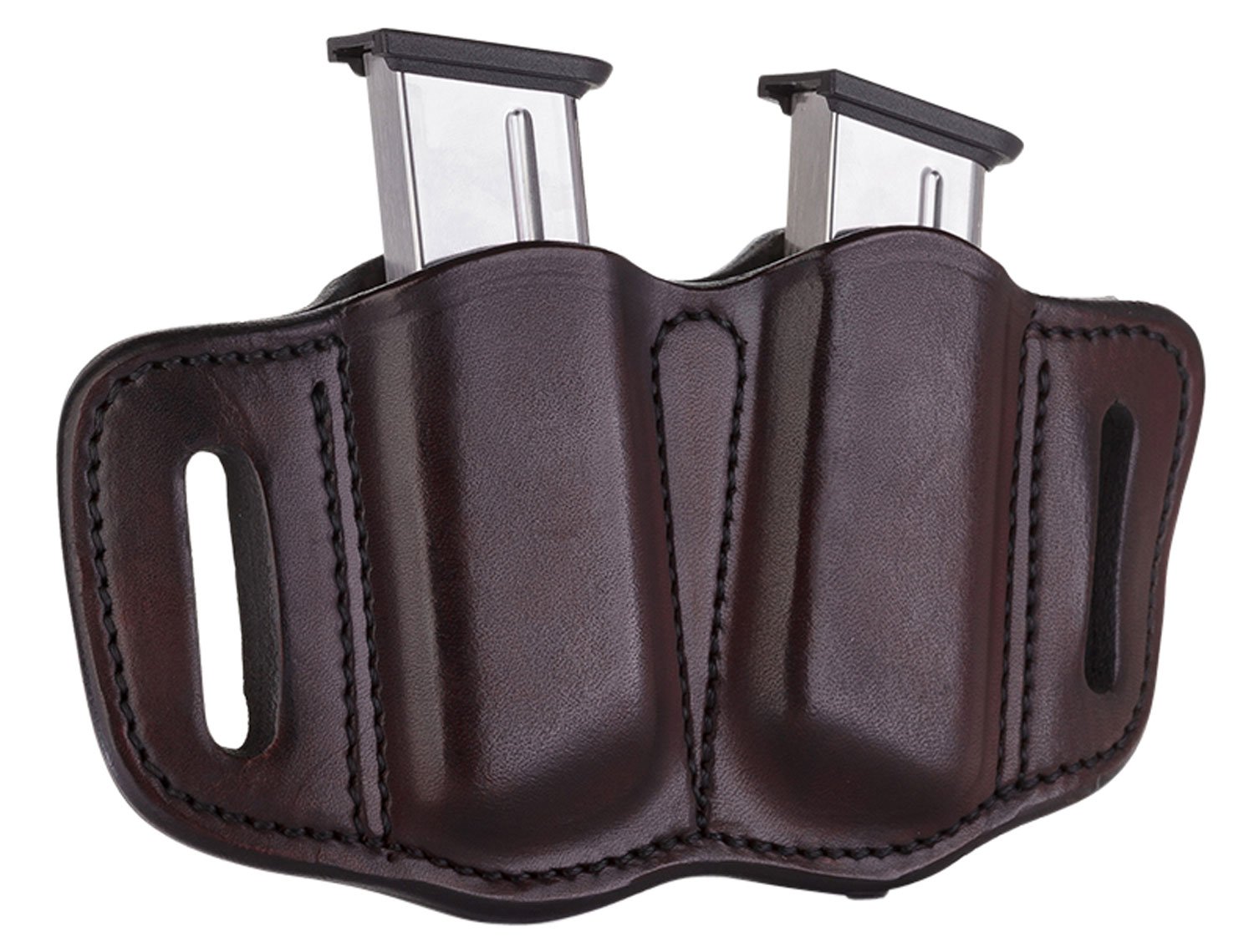 1791 Gunleather MAG21SBRA Double Mag Holster Brown Leather Belt Slide - 1791 Gunleather
