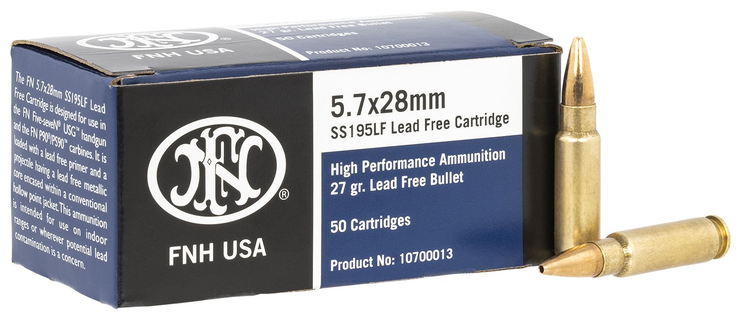 FN America 5.7x28mm Lead Free Ss195lf 27gr. Jhp 50-pack - FN America - 5.7 x 28mm