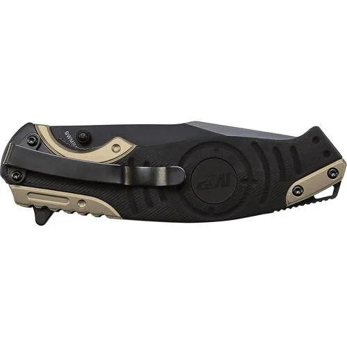 Buy Smith & Wesson M&P Drop Point Folding Knife Liner Lock 3 1/2 Blade Black and Tan SWMP13BS online