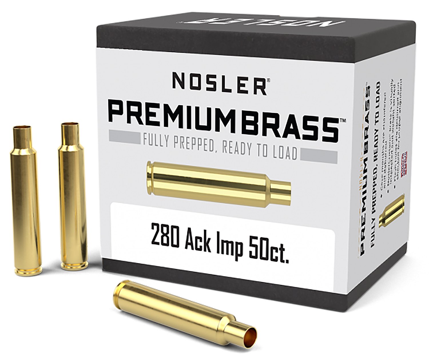 Nosler 10175 .280 Ackley Improved Unprimed Brass 50 Count - Nosler