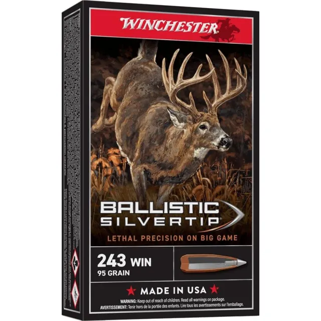 Winchester SBST243A .243 Winchester 95 Grain Ballistic Silvertip 20 Rounds - Winchester - 243 Win