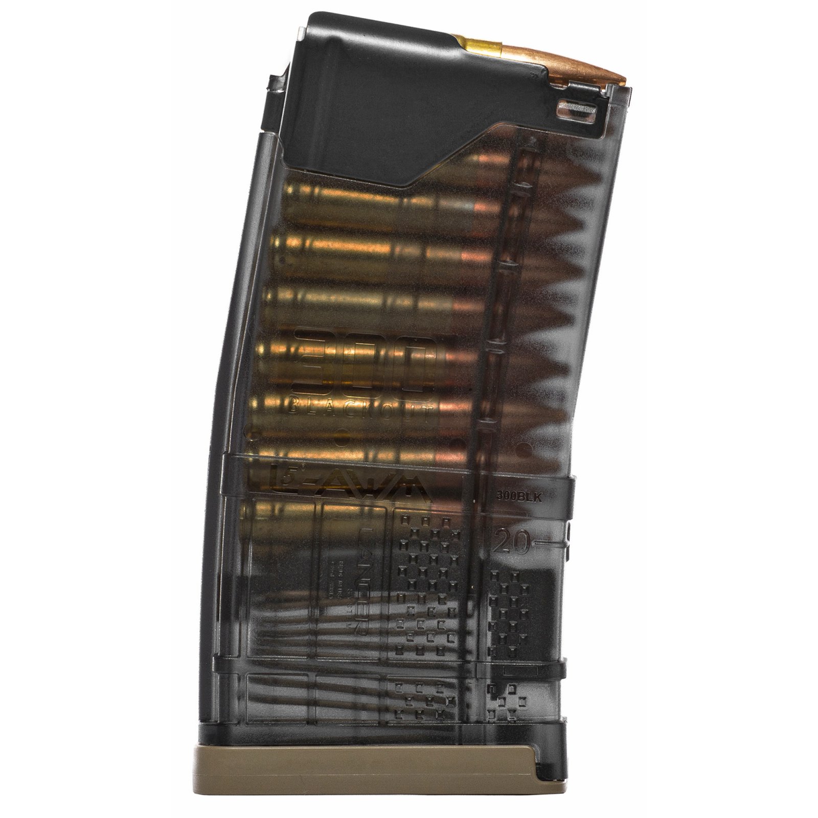 Lancer 999000428002 L5AWM AR-15 .300BLK 20RD Translucent Smoke Magazine - Lancer Systems - 300 AAC BLACKOUT