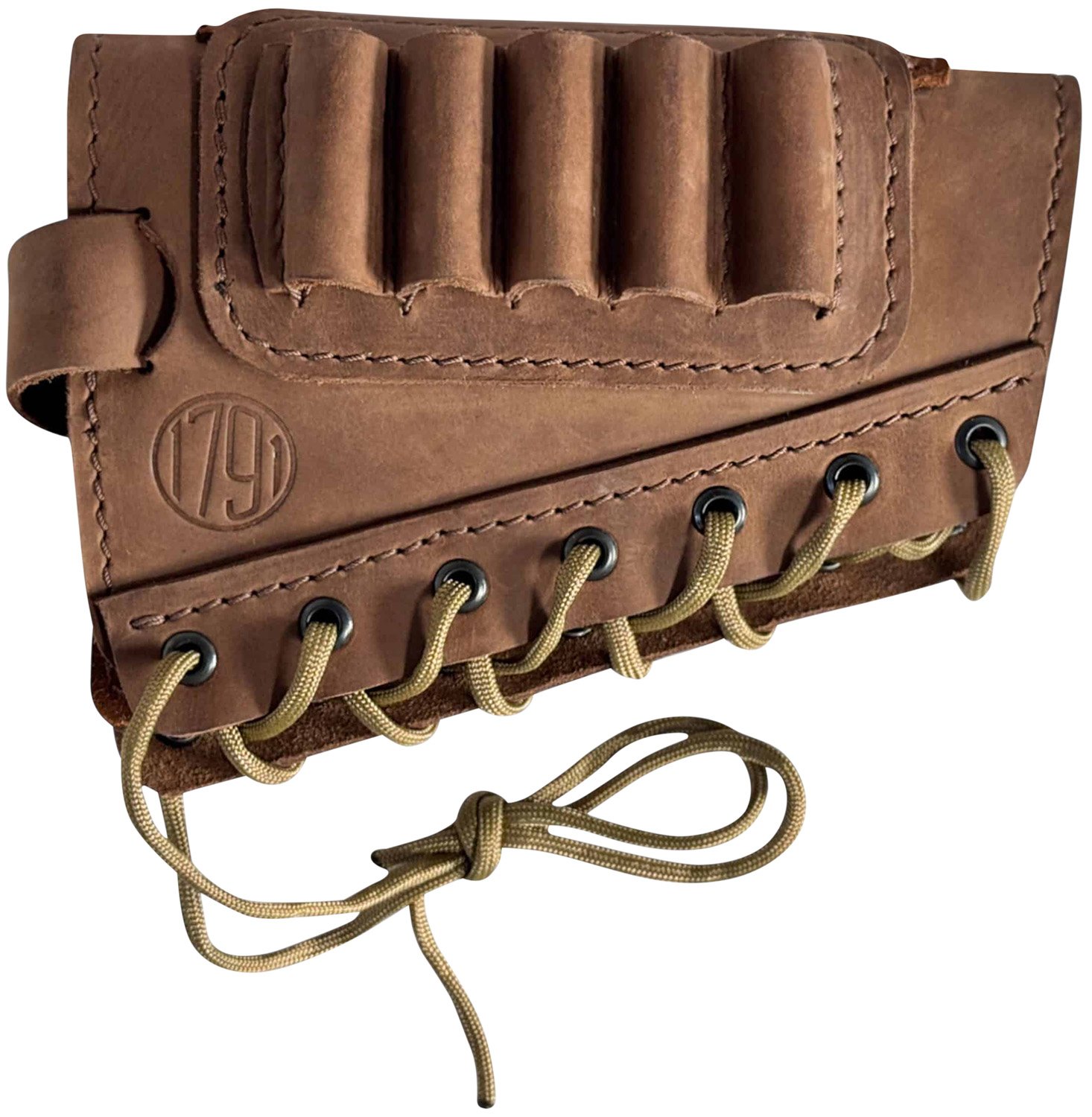 1791 HUNT HNTBA12BRWR Butt Cuff 12 ga 4-Shell Brown Suede Cheekpiece - 1791 Gunleather