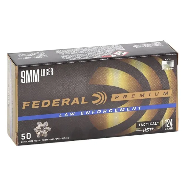 FEDERAL PREM 9MM 124GR HST JHP 50RD BX 1000RD CASE - Federal Premium Ammunition - 9mm