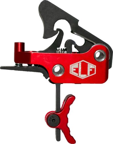 Elftmann APEX-R-C AR-15 Curved Trigger, Adjustable 2.75-7 lbs, Red - Elftmann Tactical