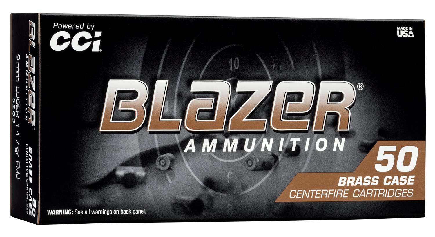 Buy CCI 5203S 9MM 147GR TMJ BLAZER BRASS C-F online