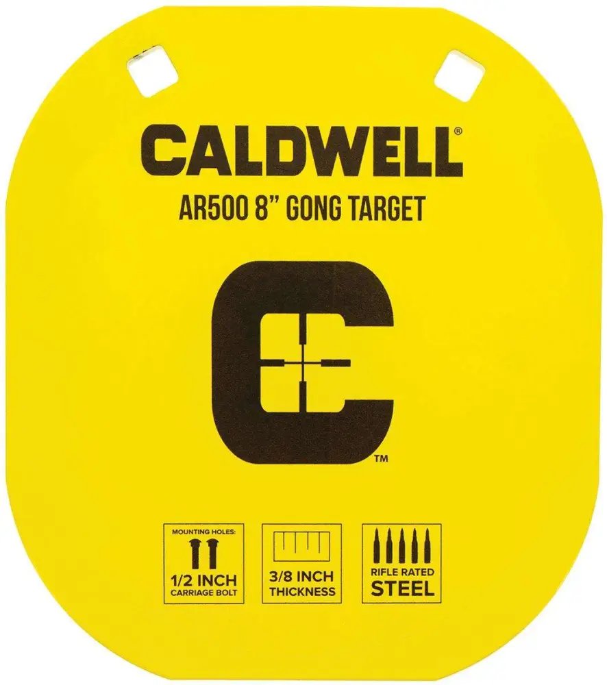 Caldwell 1116703 AR500 Steel Gong Target 8" Yellow 3/8" Thick - Caldwell - 8"