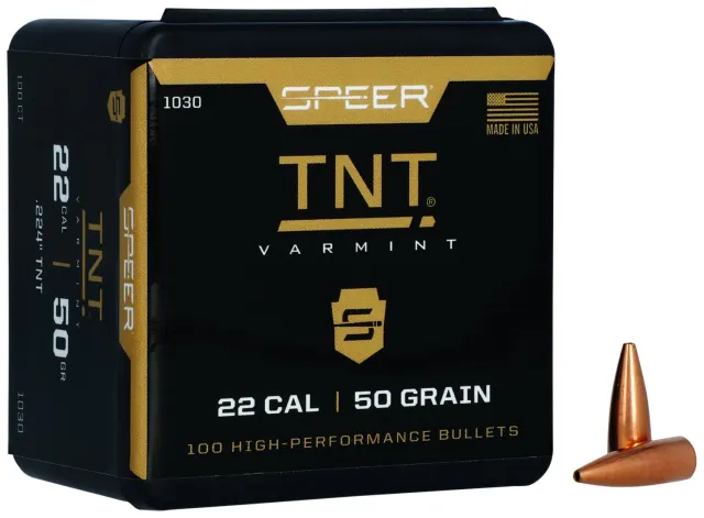 Speer 1030 TNT 22Cal 50gr Jacketed Hollow Point 100 Per Box/5 Case - Speer - 22 Caliber