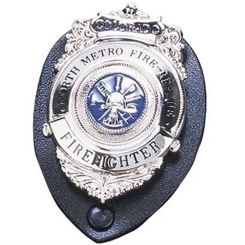 Strong Leather Genuine Leather Clip-On Oval Badge Holder