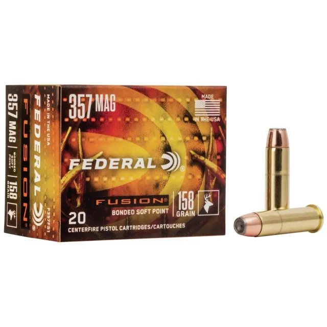 Federal Premium Ammunition Fusion 357 Mag 158 gr Soft Point 20 Rounds - Federal Premium Ammunition - 357 Mag