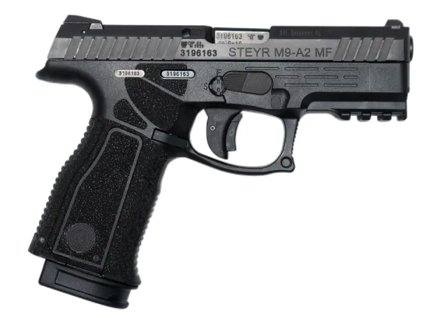 Steyr Arms M9-A2 MF 9x19mm Semi-Automatic Pistol, Mechanically Locked Recoil-Operated, 17-Round, Adjustable Grip, Picatinny Rail, Black - Steyr Arms - 9mm for sale at Bang-Bang Tactical