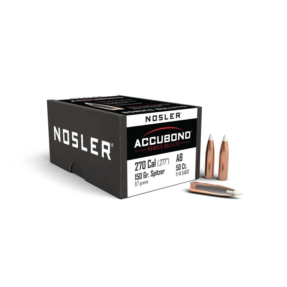 Buy Nosler 54801 AccuBond Bullets .270 Cal 150gr Spitzer Point 50 Pack online