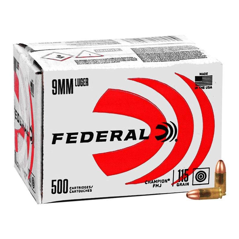 Buy Federal C9115A500 9mm 115gr FMJ Ammo 500rd Bulk Pack online