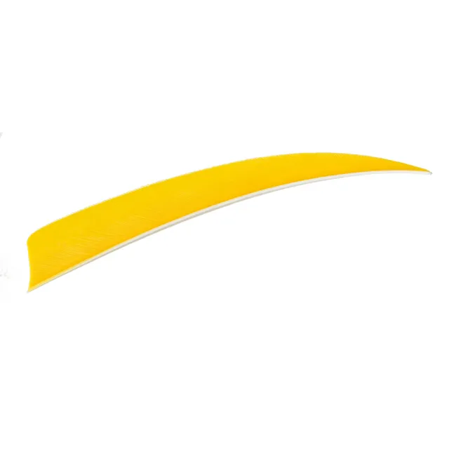 Trueflight 1604 Shield Cut Feathers Yellow 4 In LW 100 Pack - Trueflight