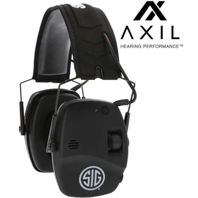 AXIL SIGTRACKRBLU Bluetooth Tactical Earmuff, 27dB SNR, Matte Black - AXIL
