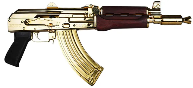 Zastava ZPAP92 7.62x39 10 In 30+1 24K Gold Plated Serbian Red Wood