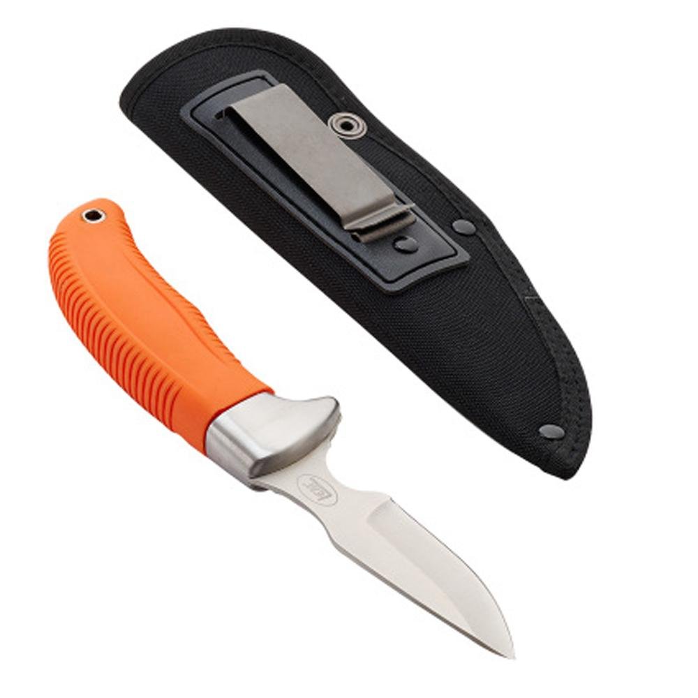 Sharp 8-7/8" Stainless Steel Skinning Knife with Nonslip Handle & Sheath - DNZ Products