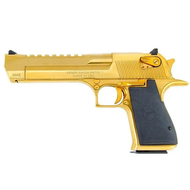 Buy Desert Eagle Mark XIX Gold Titianium Handgun .44 Rem Mag 8rd Magazines(2) 6 Barrel Titanium Gold Finish - BLEMISHED online