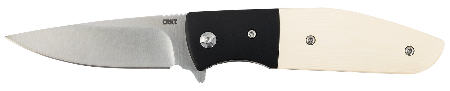 CRKT Curfew Folding Knife 3.10" Satin Blade Black/White Handle - Columbia River Knife & Tool