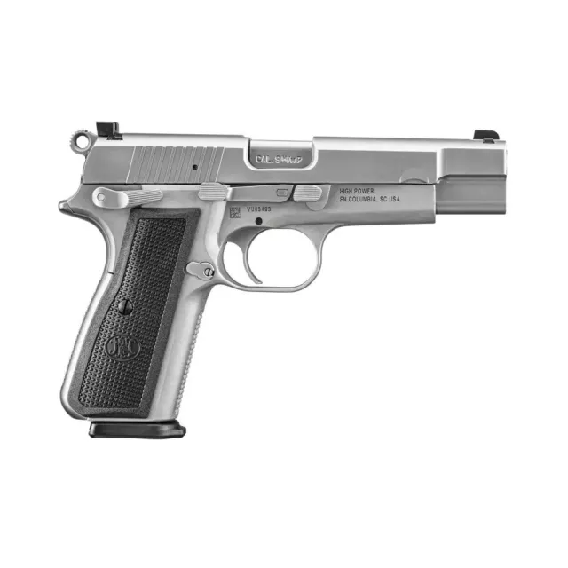 FN High Power 9mm Luger 17+1 4.7 in Black Steel Barrel Stainless Frame - FN America - 9mm Luger