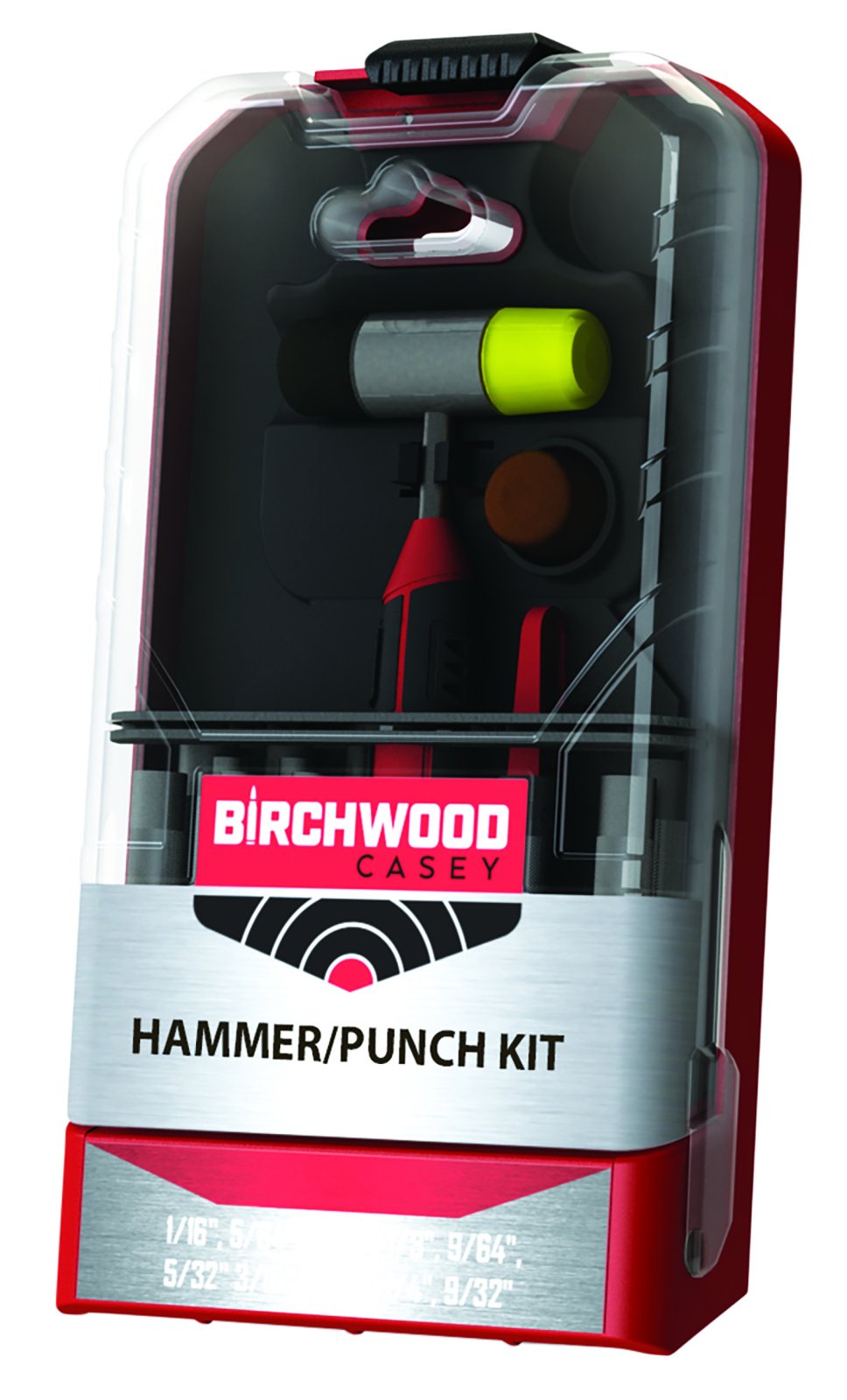 Birchwood Casey ARPNCHHMKIT Hammer & Punch Kit 19-Piece Black/Red Set - GSM Outdoors