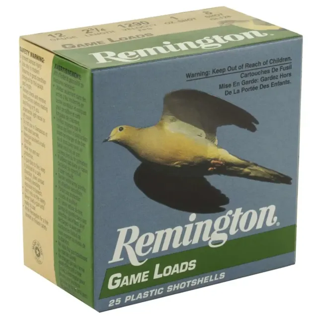 Remington Game Load 12 Gauge 2.75 In 1 oz 8 Shot 25 Box 20032 - Remington Arms Company, LLC - 12 Gauge