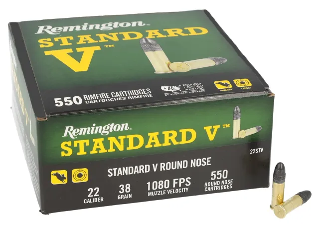 Remington R20988 22LR 38gr Lead Round Nose Ammo, 550/Box, 1080 FPS