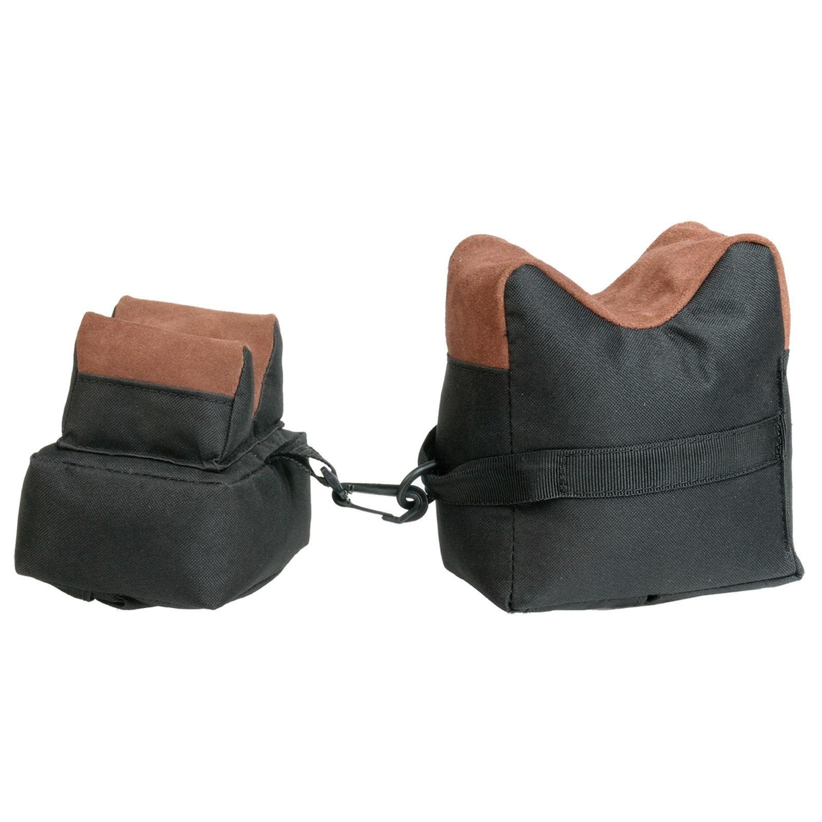Outdoor Connection Bench Bag Set, Black Synthetic Nu-Buc, Stable Precision Shooting Support