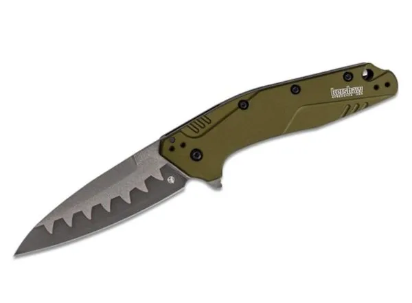 Kershaw 1812OLCB Dividend 3" Composite Blade Olive Aluminum Scales - Kershaw