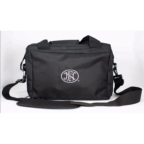FN Range Bag FN20AA462: 15-Pocket, 4-Gun, 6-Mag, Heavy Duty 600D Nylon, Water-Resistant, Detachable Strap