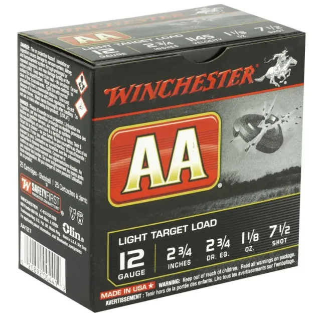 Winchester AA127 12 Gauge 2.75 in 1 1/8 oz 7.5 Shot 25 Rounds - Winchester - 12 Gauge