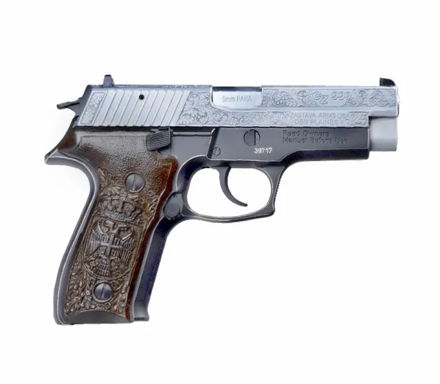 Zastava CZ999HEBC 9mm Chrome Hand Engraved Pistol - Zastava Arms - 9mm