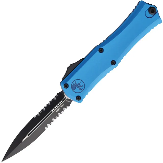 Microtech Hera II Mini 1702M-2BL 2.96 In D/E Part Serrated Black Blue - MICROTECH