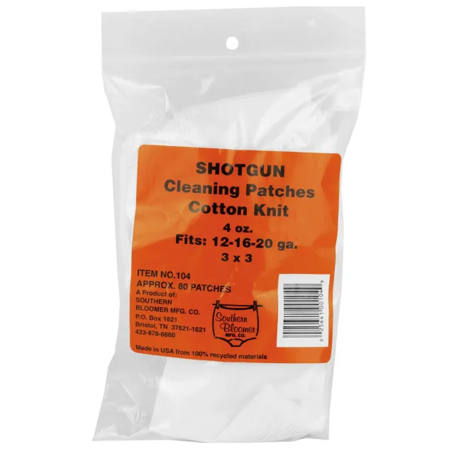 Southern Bloomer Shotgun Cotton Cleaning Patch, Ribbed, 3"x 3", 85 Pack - Southern Bloomer