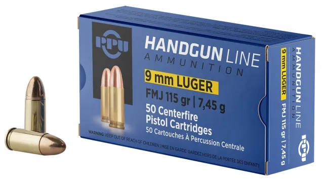 Prvi Partizan PPH9F1 9mm Luger 115 Grain Full Metal Jacket 50 Round Box - Prvi Partizan - 9mm