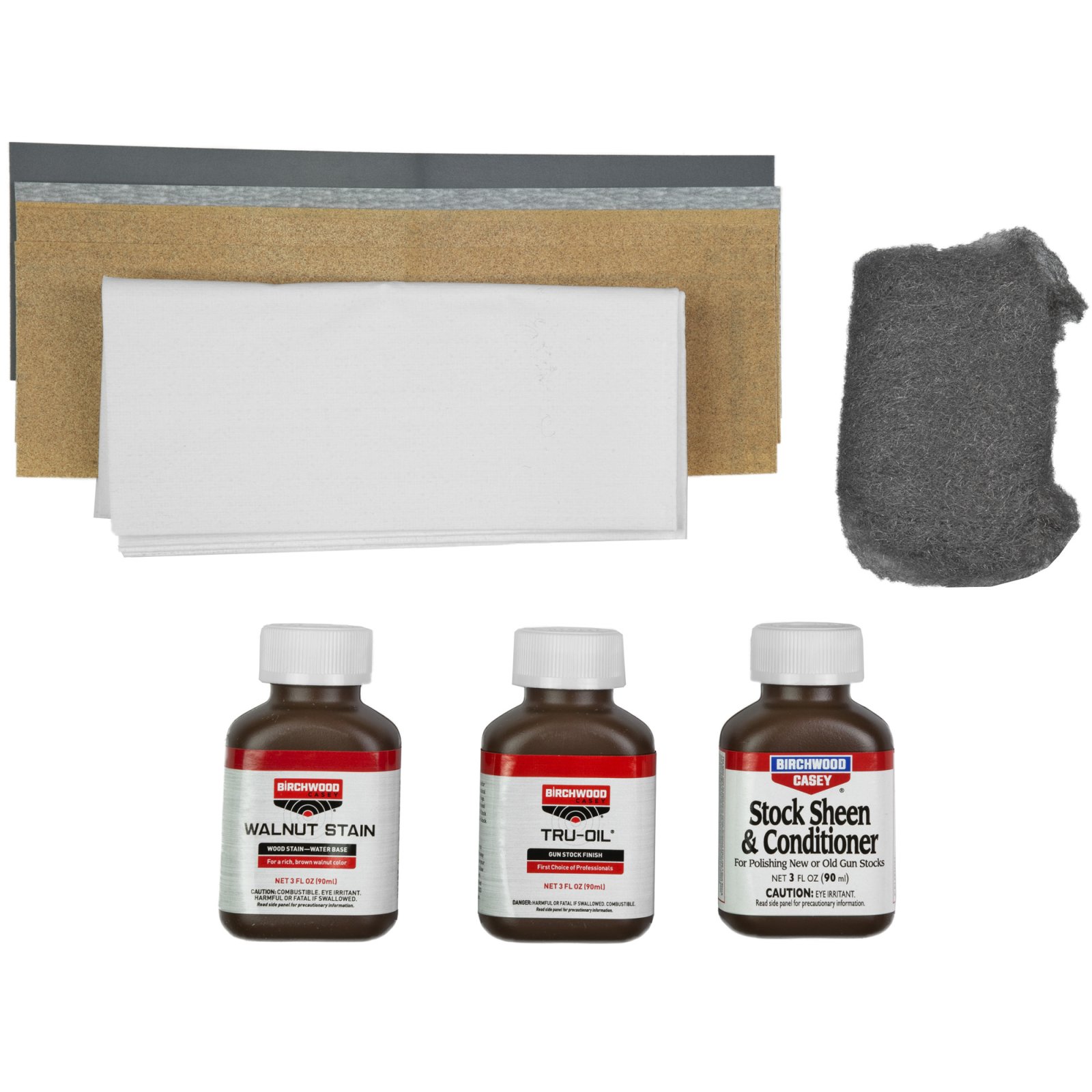 Birchwood Casey Tru-Oil Gun Stock Finish Kit BC-23801 3 oz Liquid - Birchwood Casey - 9 PIECE