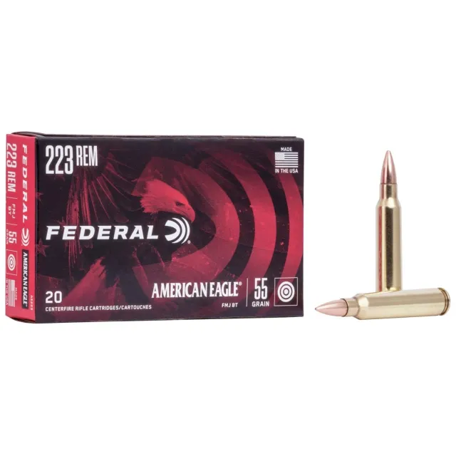 Federal AE223 223 Rem 55gr FMJBT 20Rd Tactical Ammo - Federal Premium Ammunition - 223 Rem