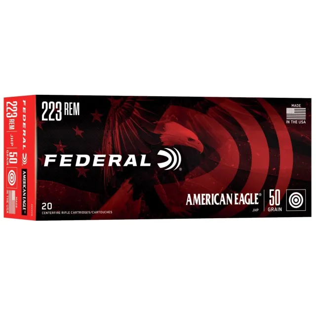 Federal AE223G .223 Rem 50 Grain Jacketed Hollow Point 20 Rounds - Federal Premium Ammunition - 223 Rem