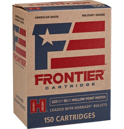 Hornady Frontier 223 Remington 55 Gr HP Match 150 Rounds Brass Cases - Hornady Manufacturing Company - 223 Rem