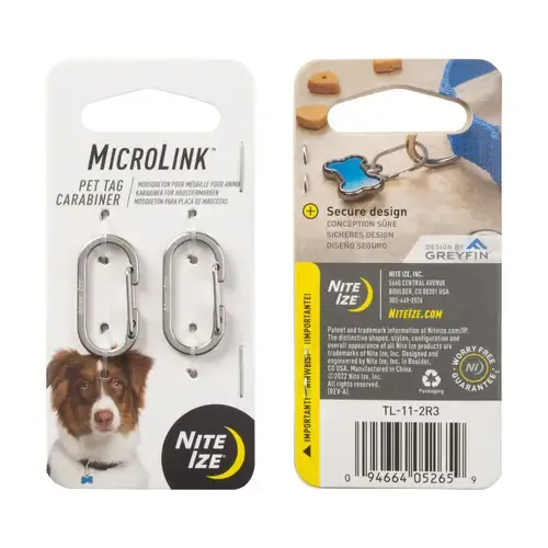 Nite-Ize Microlink Pet Tag Carabiner 2-Pack Keychain Clips