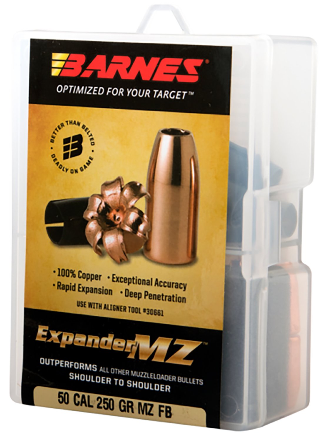 Barnes .50 Caliber Bullets 15 Projectiles Expander MZ FB SCHP 250 Grains - Browning - 50