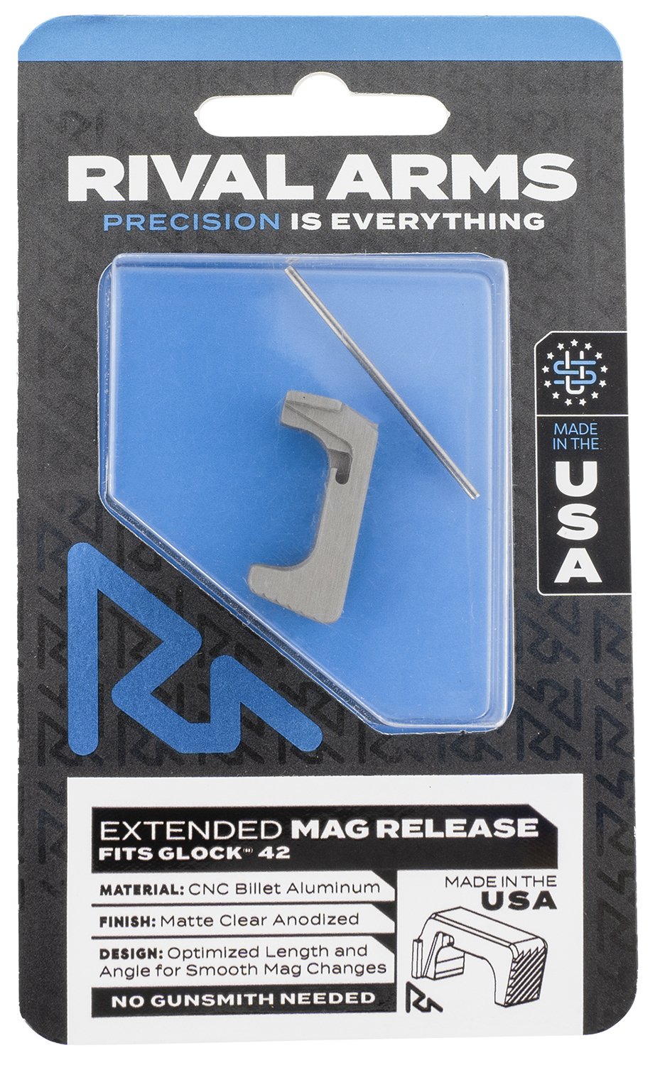 Rival Arms P320 Extended Magazine Release Dark Gray Aluminum - Rival Arms