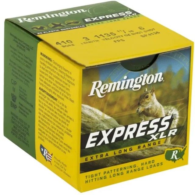 Remington Express XLR Upland 20775 410 Gauge 3" 11/16 oz 6 Shot 25 Rounds - Remington Arms Company, LLC - 410 Bore