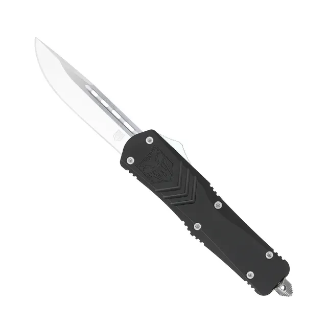 CobraTec CTKLBLKFS-X Large Black Drop Point Dual Action Knife - COBRATEC_KNIVES