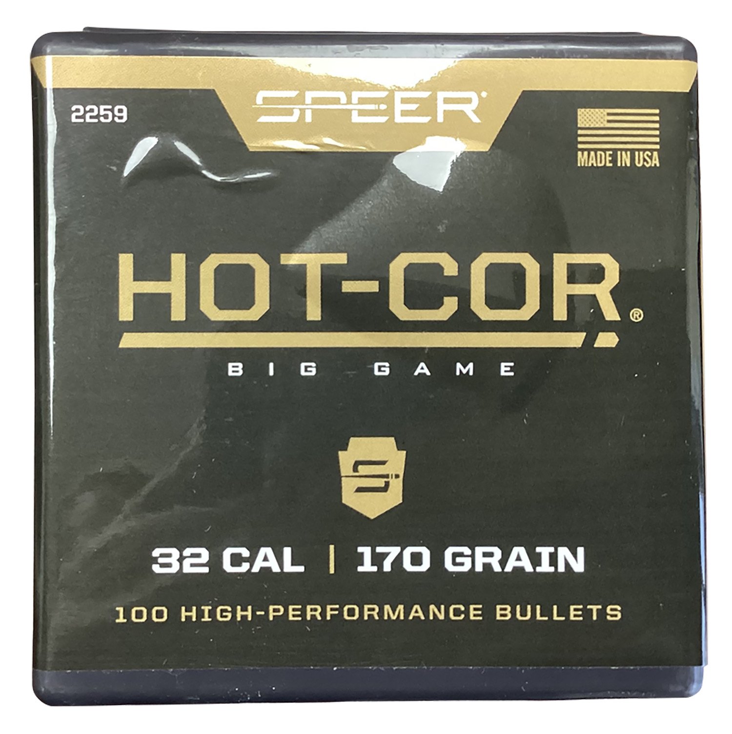 Speer 2259 Hot-Cor 32Cal 170gr Soft Point Flat Nose Bullets 100ct - Speer - 32 Caliber