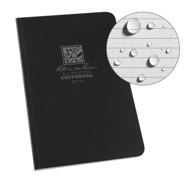 Rite In The Rain 774 Soft Cover Side-Bound Book Black 4.625x7.25in