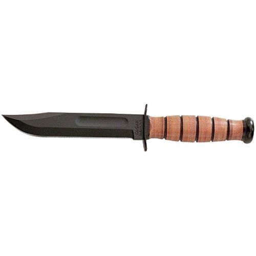 Ka-Bar 1250 Short USMC 5.25" Fixed Clip Point Plain Black 1095 Cro-Van